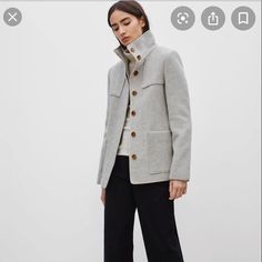 Super Cozy Wool And Cashmere Coat From Aritzia. In Mint Condition With Tags Attached. Never Been Worn! Retails For $325 Designer Fall Office Outerwear, Designer Fall Blazer With Stand Collar, Designer Outerwear With Stand Collar For Work, Designer Stand Collar Blazer For Fall, Designer Blazer With Stand Collar For Fall, Aritzia Jacket, Cashmere Coat, Mint Condition, Cashmere