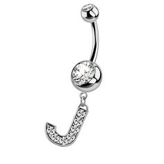 PRICES MAY VARY. 💎 COMFORTABLE SIZE -- Initial Belly Button Ring has a Length of 10mm with Thickness of 14G(1.6mm) which is ideal for Belly Piercing. 💎 316L SURGICAL STEEL -- Initial Dangle Belly Button Ring is made of 316L Surgical Stainless Steel with AAA+ CZ Crystals with a Cute Silver Initial Letter in all Letters. 💎 ANTI-ALLERGIC -- Belly Button Bar is suitable for Belly Button Piercing and is Hypoallergenic ie Nickel Free & Lead Free which makes our Dangle Belly Ring Ideal for Sensitive Initial S, Button Piercing, Dangle Belly Rings, Anniversary Gift For Wife, Body Jewelry Piercing, Button Rings, Belly Piercing, Belly Button Ring, Belly Button Piercing