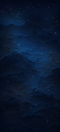 the night sky is full of stars and clouds, as well as some dark blue waves