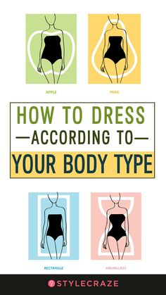 Body Type Clothes, Body Shape Guide, Apple Body Type, Dress For Your Body Type, Dress Body Type, Rectangle Body Shape, Triangle Body Shape, Hourglass Body Shape, Apple Body Shapes