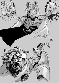 some sketches of the characters from dc comics