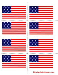 four american flags cut out to look like they have been placed in the same pattern