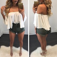 Fashion Outfits Fashion Women Off Shoulder Chest Wrapped Sexy Chiffon Tops Halter Neck Loose Long Sleeve T Shirts Flowing Blouse, Chiffon Shirt Blouse, Eyelet Shirt, Women Chiffon Blouse, Feminine Blouses, Loose Long Sleeve, Half Sleeve Tops, Blouse Material, Strapless Tops