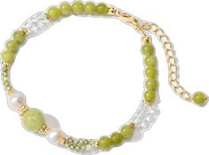 Green Beaded Pearl Bracelets, Elegant Green Beaded Pearl Bracelet, Green Pearl Beaded Bracelets, Green Pearl Beaded Bracelets As Gift, Elegant Summer Beaded Bracelets With Round Beads, Elegant Summer Pearl Bracelet, Elegant Colorful Beaded Bracelets For Summer, Elegant Pearl Bracelet With Round Beads For Summer, Elegant Summer Pearl Bracelet With Round Beads