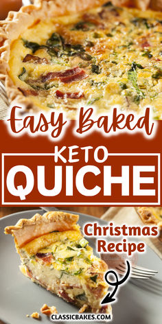 an easy baked keto quiche with christmas recipe