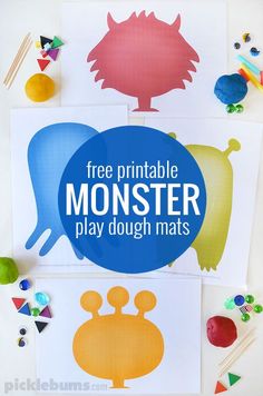 free printable monster play dough mats