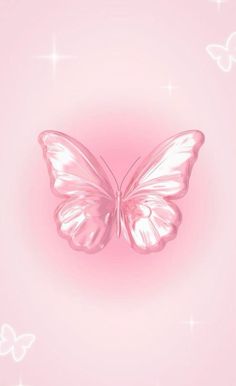 a pink background with a butterfly on it