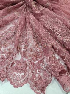 Rose Gold Beaded Lace Fabric By The Yard Floral Flowers | Etsy Festive Embellished Lace Gown, Pink Embellished Lace Gown, Festive Pink Pearl-embroidered Fabric, Festive Pink Pearl Embroidered Fabric, Festive Pink Embroidered Fabric With Pearl Detail, Festive Fitted Beaded Embroidered Fabric, Festive Fitted Embroidered Beaded Fabric, Festive Fitted Embroidered Fabric With Beaded Details, Pink Lace Fabric With Pearl Embroidery