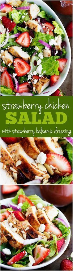 strawberry chicken salad with cranberry balsami dressing