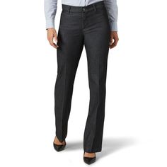 Look and feel your best with these women's Lee Flex Motion trouser pants. Twill construction 4 pocketsFIT & SIZING Short: 30-in. inseam Average: 32-in. inseam Tall: 34-in. inseam Straight-leg cut Elastic waistband Zipper flyFABRIC & CARE Polyester, rayon, spandex Machine wash Imported Size: 6 Short. Color: Black. Gender: female. Age Group: adult. Kohls Dresses, Bottom Clothes, Trouser Pants, Bottoms Pants, Jeans Pants, Dress Pants, Gender Female, Black Pants, Size 16