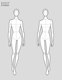 a female mannequin is shown with measurements for each body and the height of her head