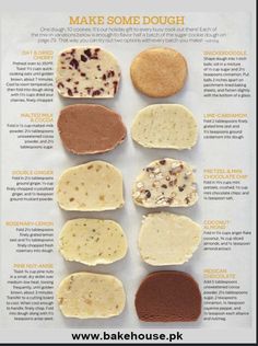 a poster with different types of cookies on it