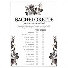 Bride or Die Bachelorette Porn or Polish Game with Answers by LittleSizzle Funny Bachelorette Games, Fun Bachelorette Party Games, Bachelorette Party Drinks, Would She Rather, Funny Bachelorette, Baby Shower Wishes