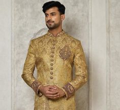 A Perfect Blend" Exactly What You Have Been Looking For This Wedding Beige Pattern Work Indo-Western Sherwani In Kashmiri Jamawar Fabric * Fabric - Kashmiri Jamawar * Work Type - Pattern Work, Fancy Button, Glass Stone Broch, Zari Buti, Self-Weaved Patterns * Top Colour - Beige Bottom - Red Dupion Silk   Note For Perfect Fitting * Pls Check Your Body Chest Exact Measurement With Out Adding Any Space or Gap From Your Side * Kindly Mention Your Height While Placing The Order * For custom Stitching as per your body measurements @ 20 USD kindly get in touch Pls Not - We can Also provide Jewellery, Shoe & Stole 🔺Disclaimer: Product Colour May Slightly Vary Due to Photographic Lighting Sources or Your Monitor Settings Thank You for Visiting Groom Suit Beige, Beige Suit Men, Wedding Suit Indian, Beige Pattern, Fancy Buttons, Dupion Silk, Colour Beige, Indo Western, Sherwani