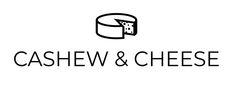 the logo for cashew and cheese, which has been designed to look like a cake