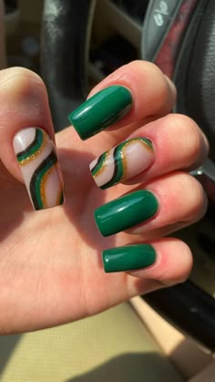 Pin by Elyse Monagan on Trends Nails in 2022 | Coffin nails, Nail designs, St patricks day nails Square St Patricks Day Nails, Irish Themed Nails, At Patrick’s Day Nails Short, Subtle St Patricks Day Nails, March Nails Ideas St. Patrick's Day, Orange And Green Nails, Irish Nail Designs, Saint Patricks Day Nails, March Nail Art