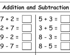 addition and subtraction worksheet for students to practice their math skills with