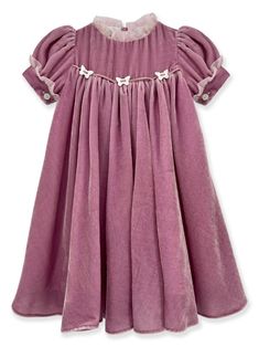 pink cotton concealed rear zip fastening mother-of-pearl butterflies short puff sleeves buttoned cuffs flared skirt flared hem Velvet Dress Pink, Pink Velvet Dress, Book Fashion, Dream Kids, Dress With Jean Jacket, Teen Boy Outfits, Baby Boy Accessories, Dolce And Gabbana Kids, Stella Mccartney Kids