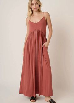 Elevate your style with the Marsala Maxi dress. This knit dress features a flattering v-neck and adjustable straps for the perfect fit. The babydoll waistline and side pockets add both comfort and functionality. Make a statement with this timeless maxi dress. Runs true to size Cold Weather Accessories, Outerwear Sweater, Elevate Your Style, Online Accessories, Sale House, Knit Dress, Your Style, Baby Dolls, Adjustable Straps