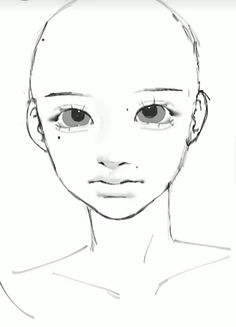 a drawing of a person's face with one eye open