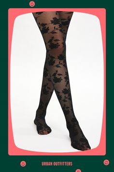 Luxe sheer tights with an allover floral lace finish. Features Rose lace tights Sheer lace tights Allover floral pattern Content + Care 88% Nylon, 12% spandex Hand wash Imported Size + Fit S/M 4'10" -5'6" 90-130lbs L/XL 5'7" -5'6" 130-200lbs | Rose Lace Tights in Black, Women's at Urban Outfitters Thigh High Tights With Lace Trim, Thigh-high Tights With Lace Trim, Black Lace Fitted Hosiery, Elegant Lace Trim Tight Tights, Lace Tights With Lace Trim, Party Tights With Lace Trim, Fitted Lace Trim Tights For Party, Lace Tight Hosiery, Fitted Lace Thigh-high Tights