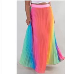 Plus Size Brand New Cover Up Rainbow Color Skirt. Fits True To Size. Trendy Multicolor Beach Skirt, Vibrant Multicolor Maxi Skirt For Spring, Colorful Vibrant Skirt For Spring, Vibrant Colorful Skirt For Spring, Colorful Vibrant Spring Skirt, Vibrant Colorful Spring Skirt, Multicolor Summer Bottoms For Party, Casual Multicolor Maxi Skirt For Party, Multicolor Summer Party Bottoms