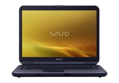 the sony vaio laptop is open and ready to be used by someone who likes it