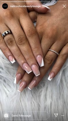 Prom 23, White Tip Nails, Tip Nails, Beauty Lounge, Girls Nails, Re A