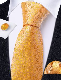 Brand: Barry Wang Material: 100% Silk What You Get: Same design Tie, Pocket Square & Cufflinks? Size: Necktie in 59" Length & 3.35" width at the tip, pocket square in 9"x 9"size Quality: Barry Wang Focus on Ties for Many Years, Good Quality Interlining Makes Our Ties Weighted and Elastic, Which are Easily Designed for A Perfect Knot.For More Quality Stylish Ties with Unbeatable Price, Please Click Our shop to Check More.With So Much Choice and Impeccable Quality, There's No Excuse Not to Have A Uniform School, Prom Gift, Mens Silk Ties, Gold Polka Dots, Cufflink Set, Mens Neck Ties, Gold Yellow, Yellow Floral, Silk Ties