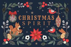 a christmas card with the words christmas spirit