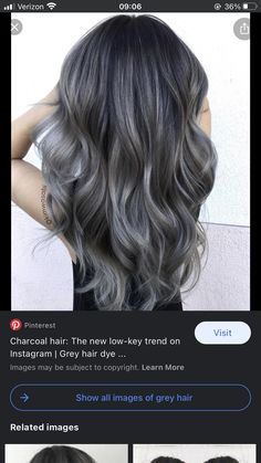 Charcoal Hair, Grey Hair Dye, Beautiful Gray Hair, Hot Hair Colors, Silver Grey Hair, Spring Hair Color, Trendy Hair Color