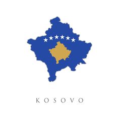 the state of kosovo is shown in blue and gold with five stars on it