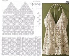 the crochet pattern is shown with instructions to make it look like an apron