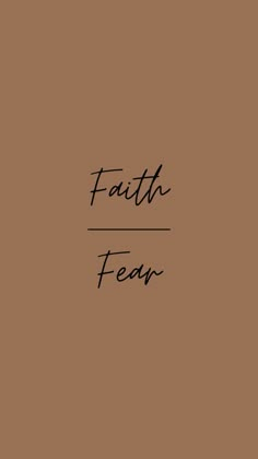 the word faith is written in black on a brown background