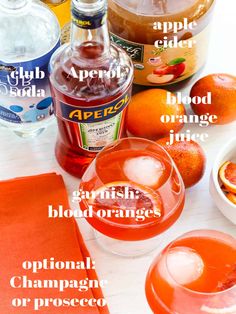 the ingredients for blood orange punch are shown