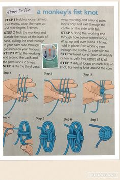 instructions on how to tie a monkey's fist knot