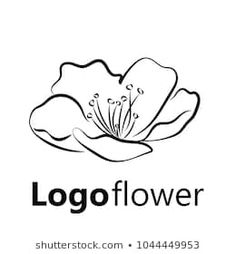 a flower that is black and white with the words logoflower written in front of it