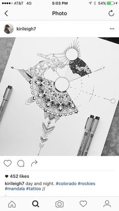 an instagram page with some drawings on it