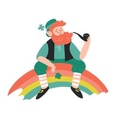 Happy irishman rainbow character PNG Design Rainbow Character, St Pats, Irish Men