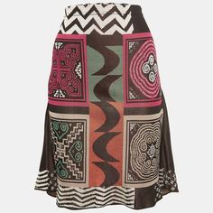 This Skirt From Etro Will Deliver A Sense Of Femininity And Class To Your Attire. It Is Created From Multicolored Fabric And Shows A Geometric Style. Match This Skirt With A Basic Crop Top And Look Nothing But Gorgeous. Multicolor Lined Wrap Skirt, Fitted Multicolor Lined Wrap Skirt, Multicolor Asymmetrical Lined Skirt, Fitted Multicolor Asymmetrical Skirt, Elegant Multicolor Pencil Skirt, Bohemian Fitted Silk Skirt, Chic Multicolor Asymmetrical Skirt, Elegant Multicolor Mini Skirt, Elegant Multicolor Flared Skirt