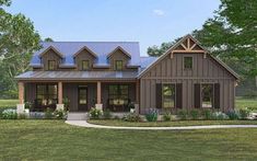 this is an artist's rendering of the country house plans for small homes in texas