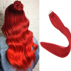 18” 4 Pack 100 Grams Red Human Hair Tape In Hair Extensions *Nwt* New Remy 100% Human Hair Hair Color: Red 40 Taoes Total / 100 Grams Straight Hair Extensions, Please Note That Hair Gets A Little Wavy After Washing Or Improper Packaging, This Is Normal. 10pcs/ 25 Gram Per Package Length: 18 Inches Weight: 2.5g/Piece, Total 25g/Package Cut , Color( Darker Only Suggested ) ,Flat Iron Last Long With Proper Maintenance Rich Hair Color, Hair Color Red, Tape Ins, Hair Accessories Pins, Straight Hair Extensions, Hair Tape, Hairstyle Look, Tape In Hair Extensions, Braided Headband