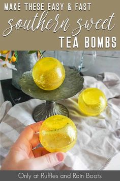 Tea Bombshell, Tea Bombshell Recipe, Cottagecore Recipes, Lollipop Recipe, Fancy Tea, Candy Lollipops, Southern Sweet Tea, Easy Teas, Bombe Recipe