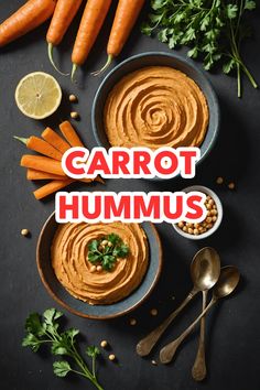 A photo of a  Carrot Hummus which is a type of hummus bowl Carrot Hummus Recipe, Carrots Healthy, Hummus Recipe Homemade