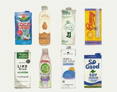 six different types of milk are shown here