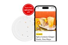 an image of a plate with lemons on it next to a cell phone and the caption says spicy lemon ginger tonic, two ways