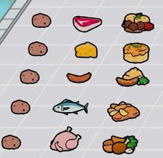 an image of different food items on the floor