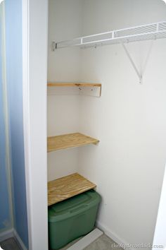 the closet is empty and ready to be used for storing items or other things in