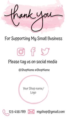 thank you for supporting my small business please tag us on social media