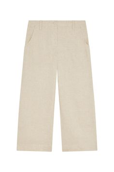 Embodying relaxed sophistication, these breezy bottoms offer a comfortable fit and a laid-back vibe, ideal for effortless style on warm days. Perfect for pairing with a shirt or dressing up with a blouse for some versatile, chic looks. Relaxed fit Side pockets Elasticized waist with button closure Tapered length